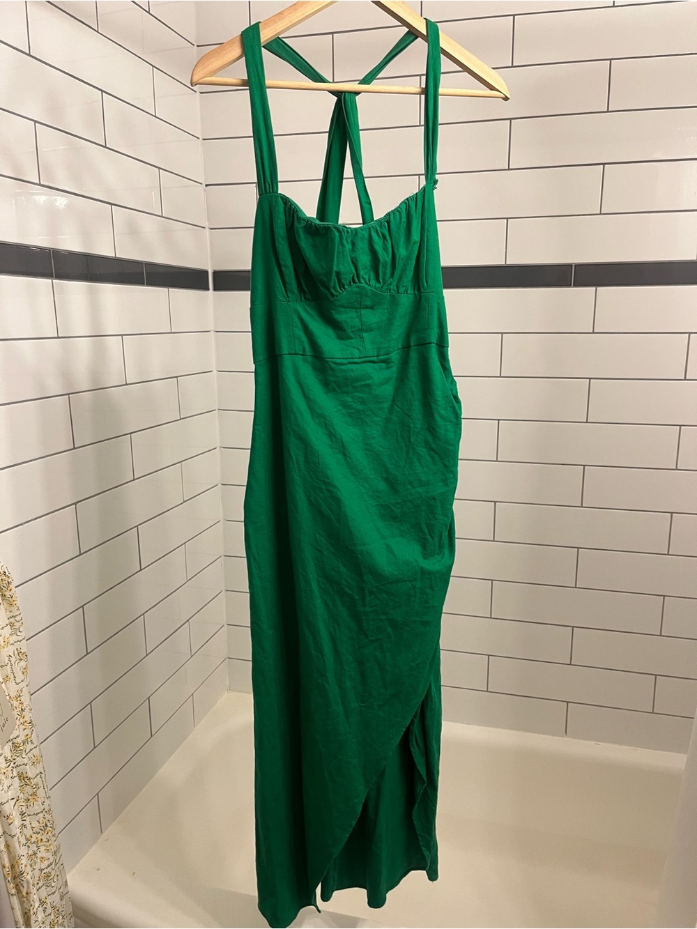 Zara Emerald Green Strappy Maxi Dress